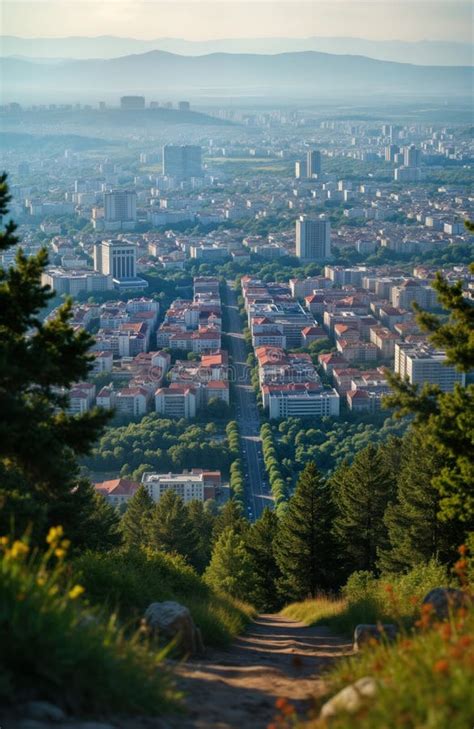 Sofia city with Vitosha mountain backdrop